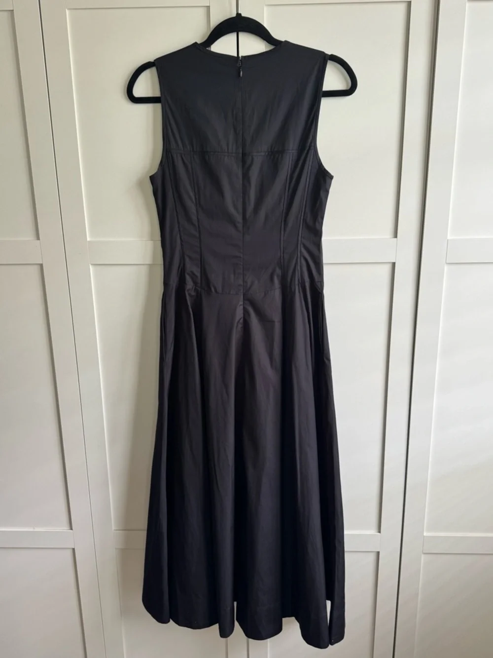 Madewell Sleeveless V-Neck Circle Midi Dress Size 0 Jet Black - Picture 8 of 10